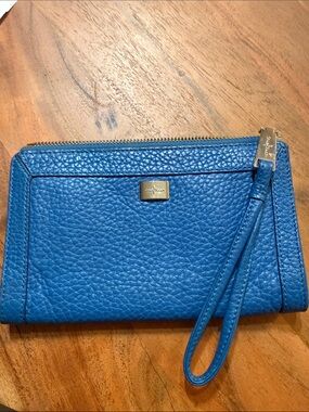 Cole Haan Blue Leather Wristlet Clutch